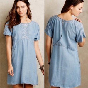 Anthropologie Holding Horse Chambray Shift Dress